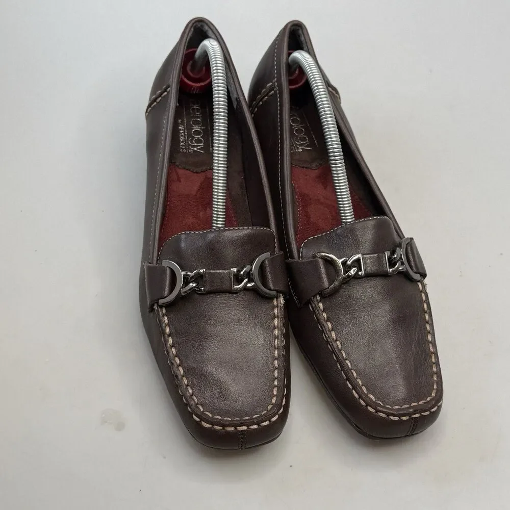 Aerosoles Aerology Size 6.5 Women Davenport Dark Brown Kitten Heels Leather EUC